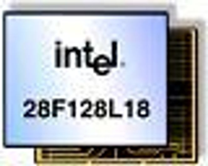 Intel Strataflash-brikke 28F128L18. Foto:  Intel