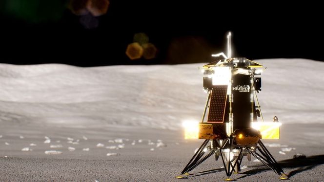 Nova-C. på månen. Foto: Intuitive Machines