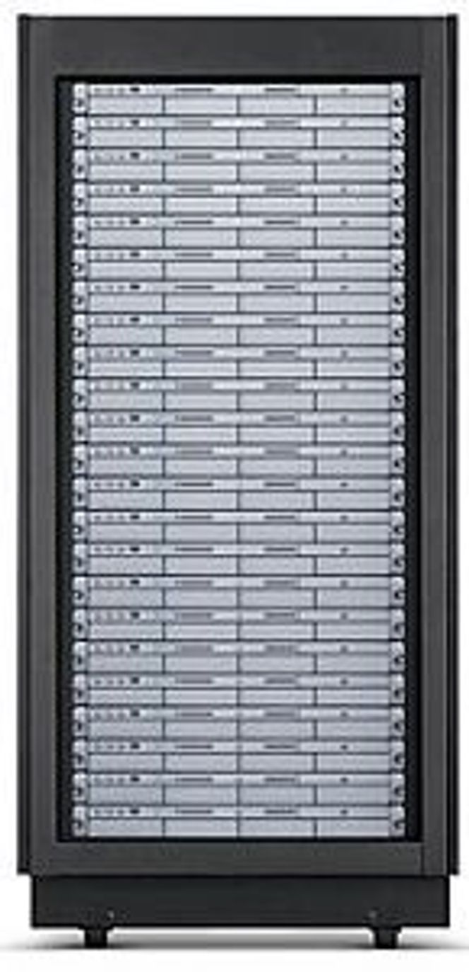 Et rack fullt av Apple Xserve-maskiner. Foto: Apple