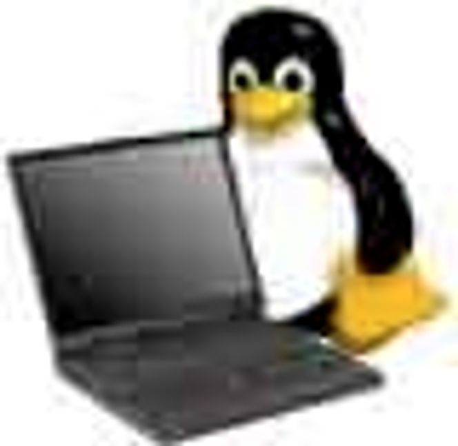 IBM ThinkPad T22 med Tux. Montasje:  Digi.no