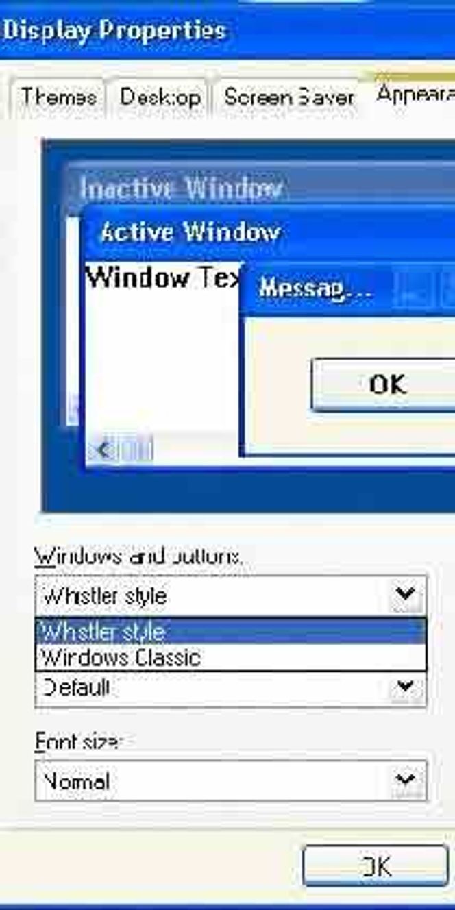 Windows XP – endre utseende. Skjermbilde: Digi.no