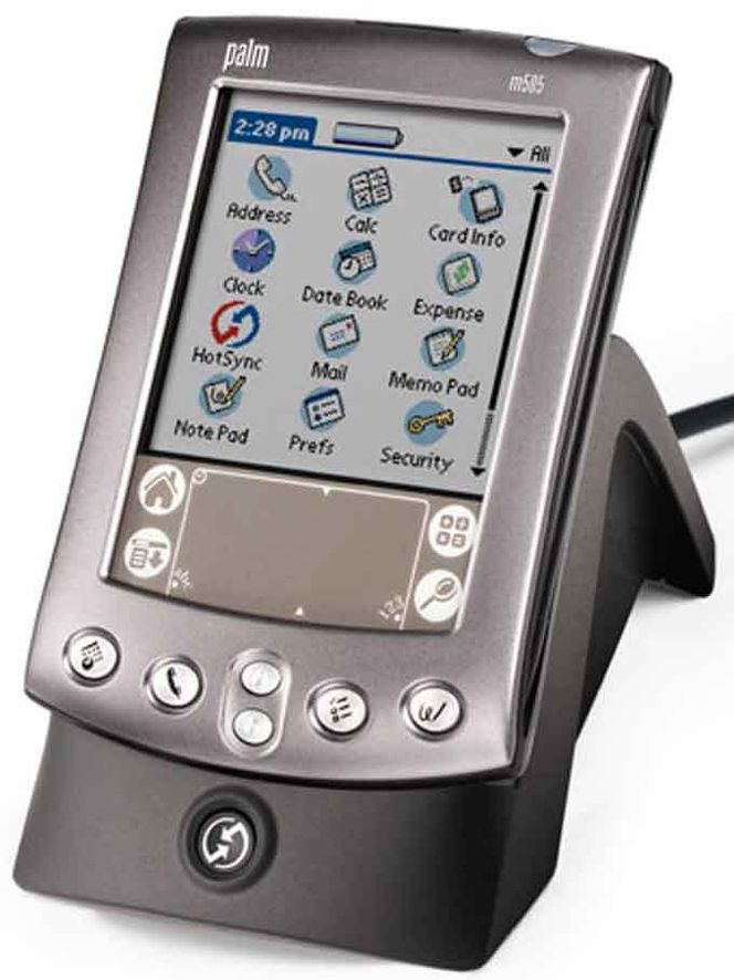 Palm m505 i krybbe. Foto: Palm Computing
