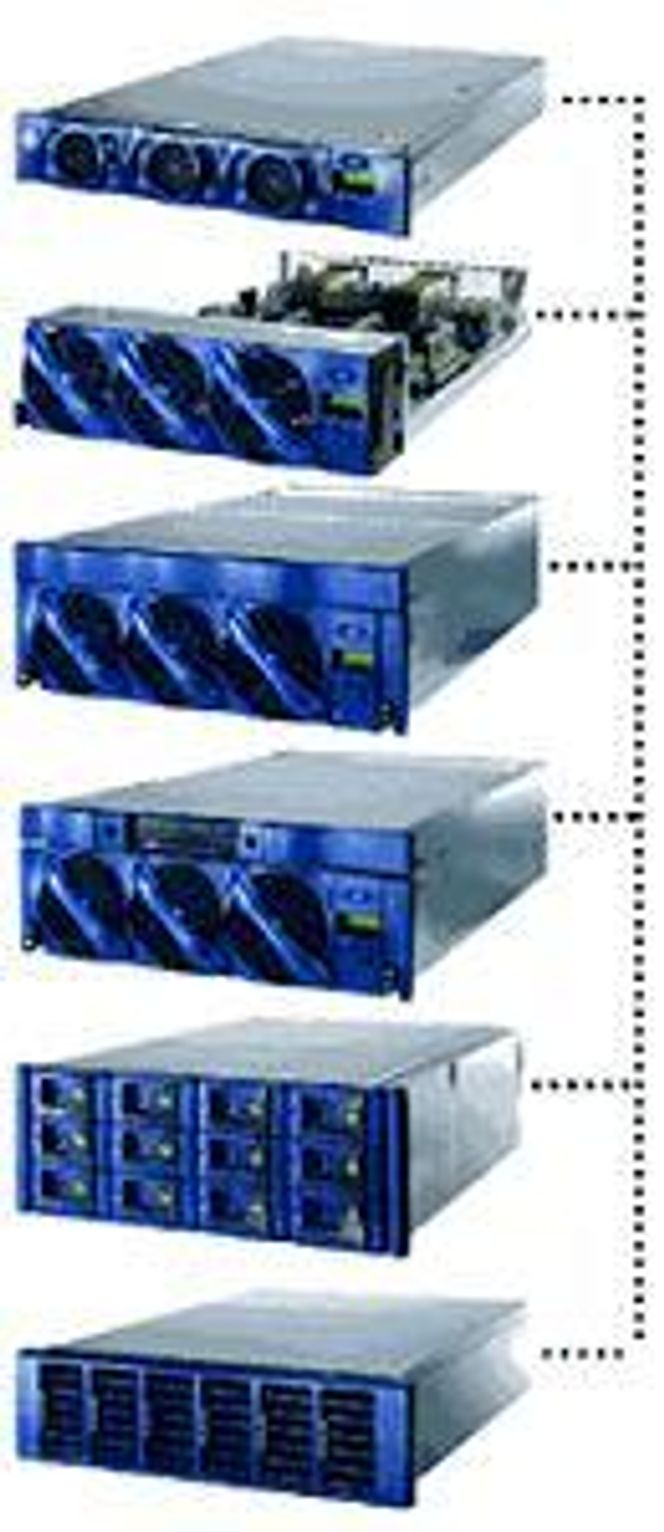 Komponenter (bricks) til SGI Origin 3000. Foto: SGI