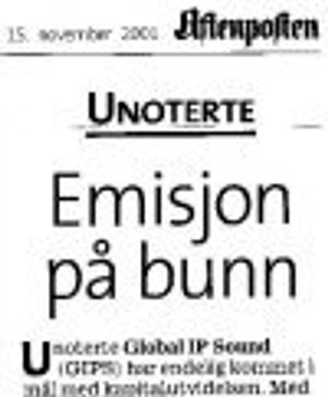 «Emisjon på bunn». Faksimile: Aftenposten