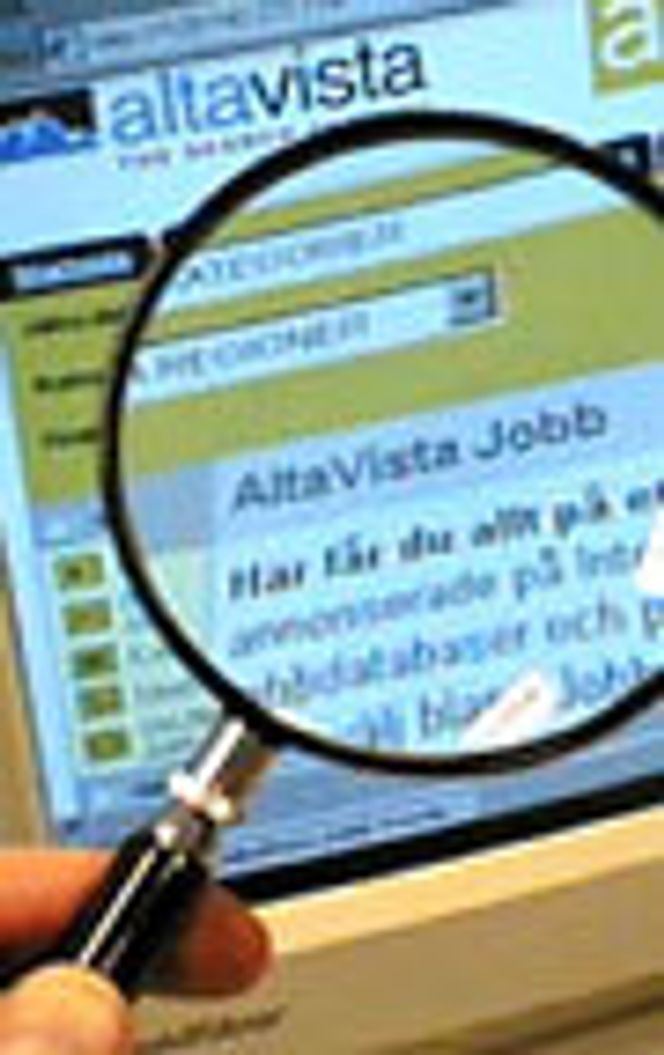 Svenske AltaVista låner andres stillingsannonser. Faksimile: AltaVista.se