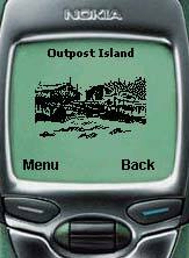 WAP-spillet Outpost Island på en Nokia-mobil. Foto: Digi.no