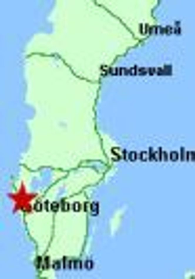 Gula Sidor: Sverige med Åmål stjernet ut. Illustrasjon: FleXim