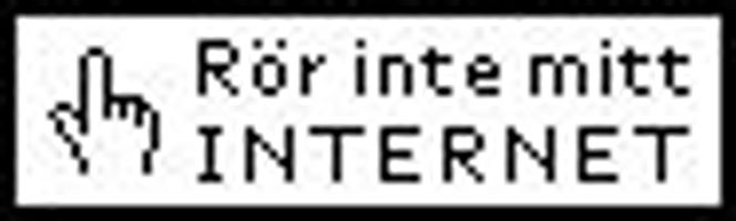«Rör inte mitt Internet». Vignett som svenske nettsteder satt på sidene sine for å markere motstand mot den nye Personuppgifts-lagen, som ble innført høsten 1998. Skjermbilde: Digi.no
