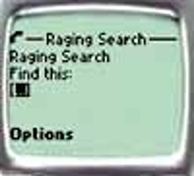 Emulator på Ragings WAP-sider. Faksimile: Raging