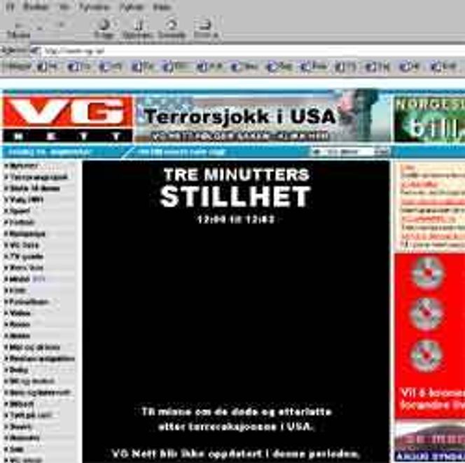 VG Nett i svart. Faksimile: vg.no