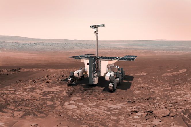 Rosalind Franklin (tidligere kalt ExoMars) skal til Mars for hjelpe roveren Curiosity. Illustrasjon:  ESA-AOES Medialab