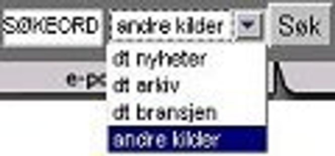 Søkemenyen på digitoday.no. Faksimile: digitoday.no