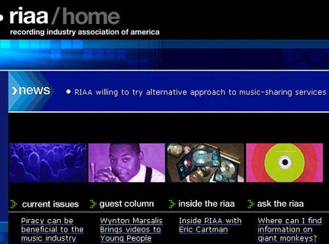 Vandalisering av nettstedet til Recording Industry Association of America (RIAA). Skjermbilde: Digi.no