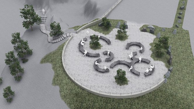 Måbø bru i Måbødalen, som endel av Nasjonal turistveg på Hardangervidda. Illustrasjon: 3RW Arkitekter