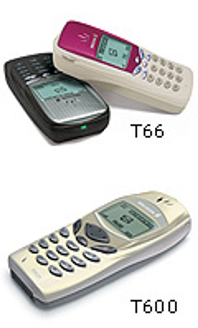 Ericsson T66 og R600. Foto: Ericsson