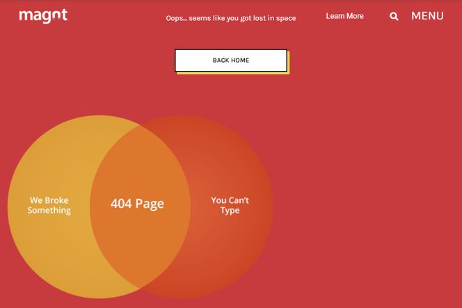 En god forklaring på 404-siden er ikke så dumt. Men det finnes nok flere mulige forklaringer enn dette. Faksimile: magnt.com