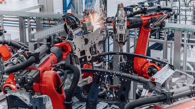 Fra produksjon i Tesla Gigafactory Berlin-Brandenburg. Foto: Tesla