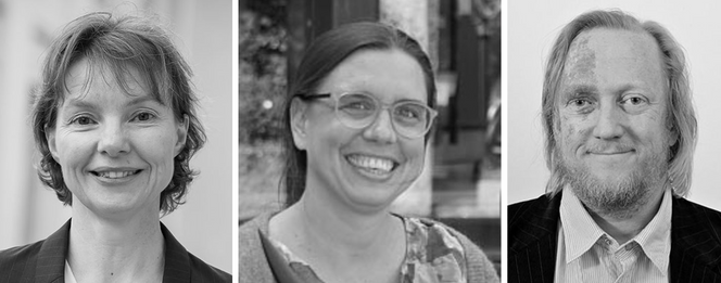 Unni Olsbye (t.v.), Marianne Zeyringer og Dag Harald Claes ser på energiframtiden med lit ulike faglige utgangspunkt. Foto:  UiO