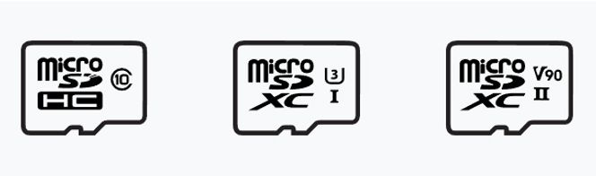 Ulike typer merkinger på microSD-kort. Illustrasjon: Kingston