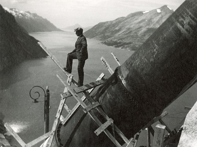 Fra konstruksjonen av vannkraftverket i Glomfjorden. Foto:  Statkraft (CC BY-NC-ND 2.0)