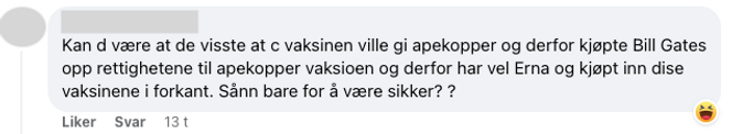Hvorfor har Norge vaksiner mot apekopper på lager? I kommentarfeltene på Facebook er det mange uriktige spekulasjoner om årsaken. Foto: Facebook