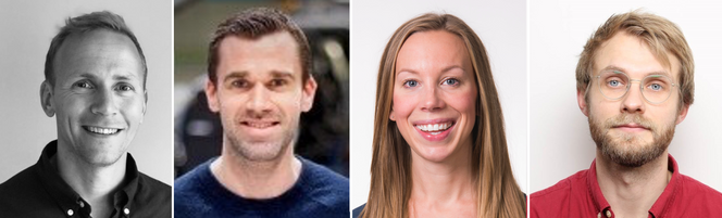 Tormod Steen (t.v.), Runar Stenerud, Eli Fyhn Ullern og Henrik Brynthe Lund. Foto:  Privat