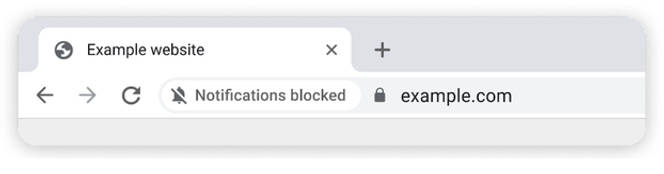 Dempet varsel i Chrome om at varsler fra det aktuelle nettstedet blokkeres. Skjermbilde: Google