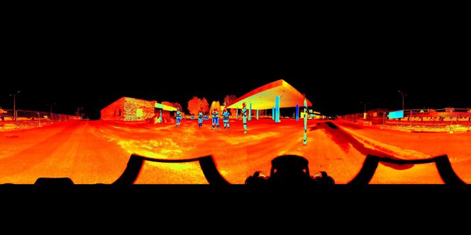 Ulike kameraer kan gi ulik data når SPOT sendes ut på tur i et anleggsområde. Her på E18. Foto:  BuildingPoint