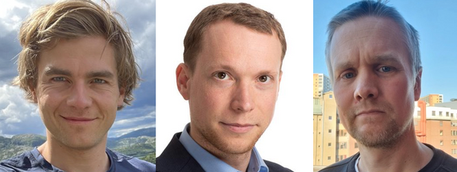 Tore Kanstad (t.v.), Bálint Zoltán Téglásy og Øystein Heggdal mener kjernekraft vil gagne naturen. Foto: Privat