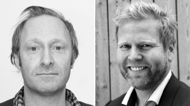 Myndighetene kan kreve digital sporbarhet og på denne måten «tvangsinnføre» digital samhandling, foreslår Sveinung Ørjan Nesheim (t.v.) og Jonas Holme i Sintef. Foto: Privat