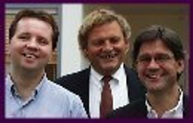 Dinside-gründerne Bernhard Steen, Bjørn Fritzvold og Jan Skøien.