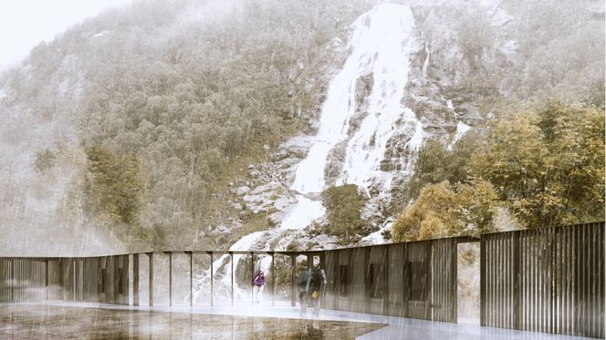 Flesefossen, Nasjonal turistveg Ryfylke. Arkitektens forslag pr januar 2020.