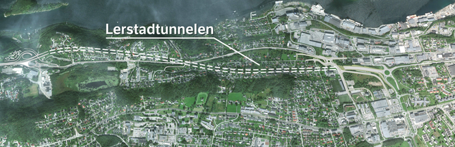 Ny E136 mellom Breivika og Lerstad i Ålesund. Illustrasjon: Statens vegvesen