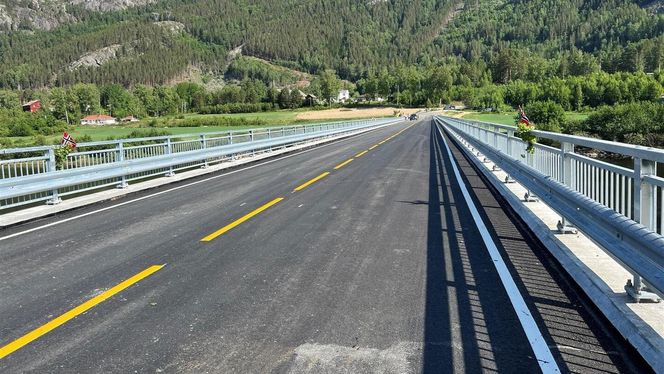 Den nye brua er støpt i betong, og er 139 meter lang. Foto: Bente Espeseth, Viken fylkeskommune