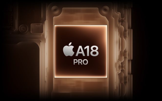 Apple A18pro brikken er hovedsaklig bygget for KI og utover en ekstra prosessorkjerne utover den neurale motoren. Prosessoren har også høyere båndbredde enn lillebror A18 Foto: Apple