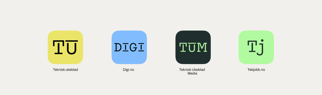 Nye logoer for TU, Digi, Teknisk Ukeblad Media og Tekjobb. Foto: Kurppa Hosk/Teknisk Ukeblad Media