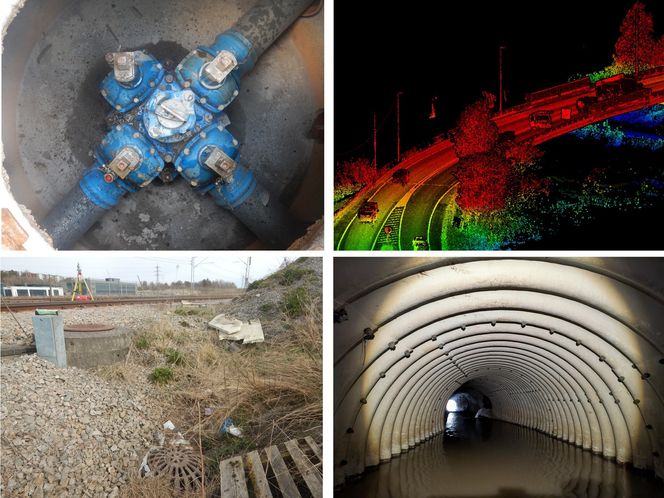 Innmåling og dokumentasjon av terreng, situasjon og VA-infrastruktur. Foto:  Scan Survey