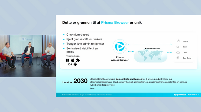 Kaldhol og Kalak forklarer Prisma Browser i webinaret om samme tema.