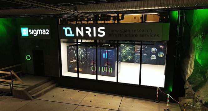 Olivia står plassert i en nedlagt gruve på Vestlandet.  Foto:  Sigma2