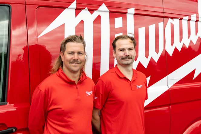 Kristoffer Løvli og Emil Alme i MILWAUKEE®. Foto: TUM Studio