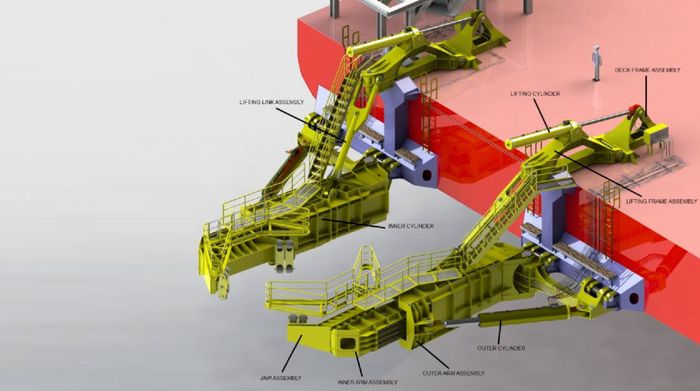 CAD-tegningen til «Pile Gripper Arm».