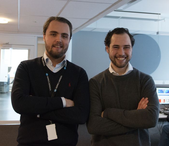  Mats Arstal (24) og Daniel Perry (22) utviklet et nytt konsept for Konica Minoltas nettbutikk – det ble stor suksess!