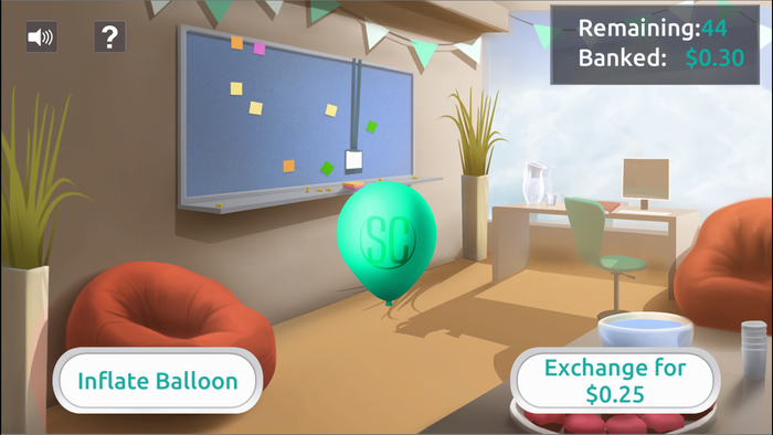 «Baloon Analouge Risk task». Hvor store ballonger greier du å blåse opp før de sprekker, og hvor mye penger klarer du å tjene?