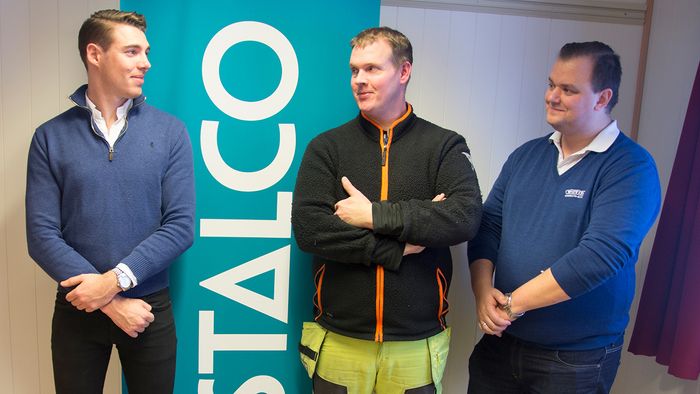 - Vi i Vito kommer nok til bruke Asto på fremtidige prosjekter, også, sier Tim Thomas Brønstad (tv) til Frode Øyberg og Thomas Ødegaard.