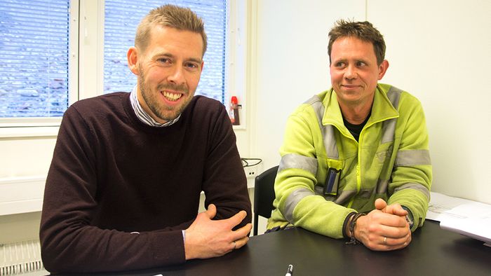– Etter hvert har vi innsett at støpejern begynner å bli gammeldags, sier André Skjelsbæk (tv) og Kjetil Rasmussen