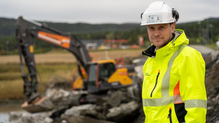 KVIKKLEIREOMRÅDER: – Alt arbeid utføres etter geoteknikernes beskrivelse, forteller Håvard Ellingsen i Trøndelag Fylkeskommune.  <i>Foto:  TUM Studio</i>