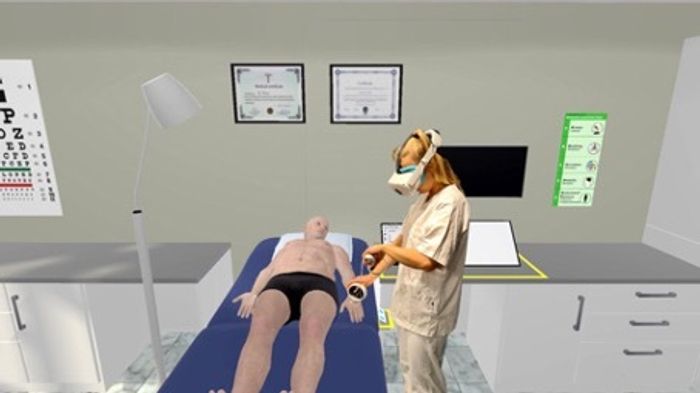 VIRTUELL TRENING: Med Connect the Dots VR-verktøy kan helsepersonell øve seg på realistiske scenarier. <i>Foto:  Connect the Dots</i>