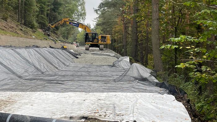 Bruken av Glasopor skumglass har spart både tid og ressurser under utbyggingen.  <i>Foto:  Glasopor</i>