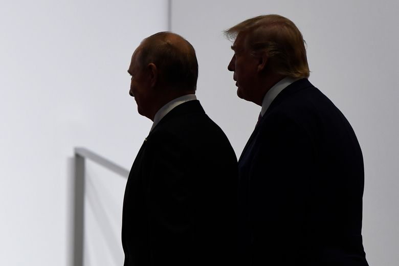 Presidentene Vladimir Putin og Donald Trump møttes sist under G20-konferansen i Osaka i Japan i juni 2019. <span>Foto: AP</span>