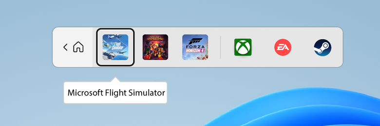 Controller Bar skal gjøre det lettere å navigere mellom spillene dine med en spillkontroller. <i>Foto:  Microsoft</i>